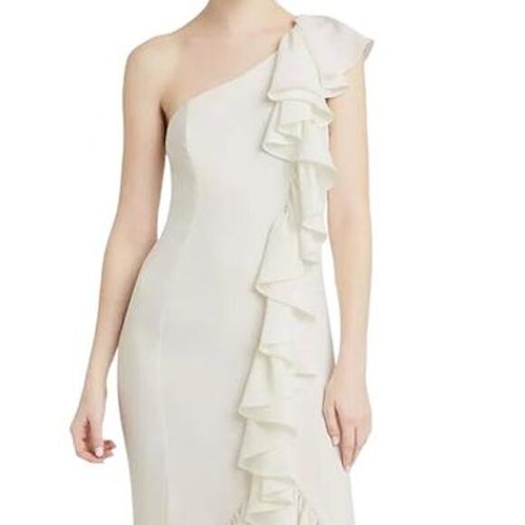 Cinq á Sept Jovette 1 Shoulder Cocktail Midi Dress White Ivory 2 XS Mermaid - Picture 3 of 7